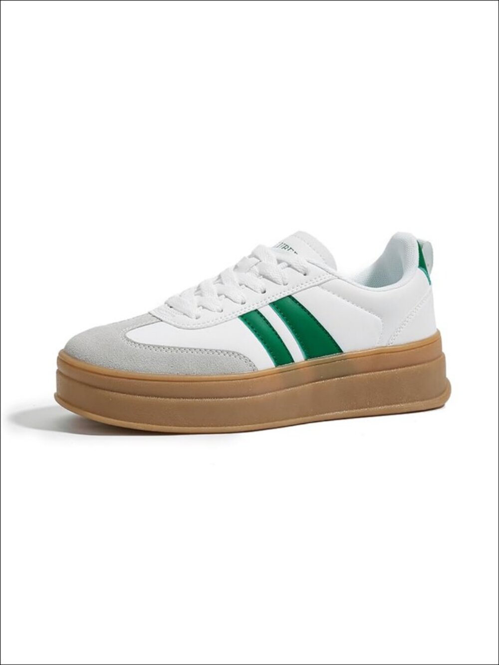Chunky Platform Sneakers Retro Leather Suede Lace-Up Walking Tennis Shoes